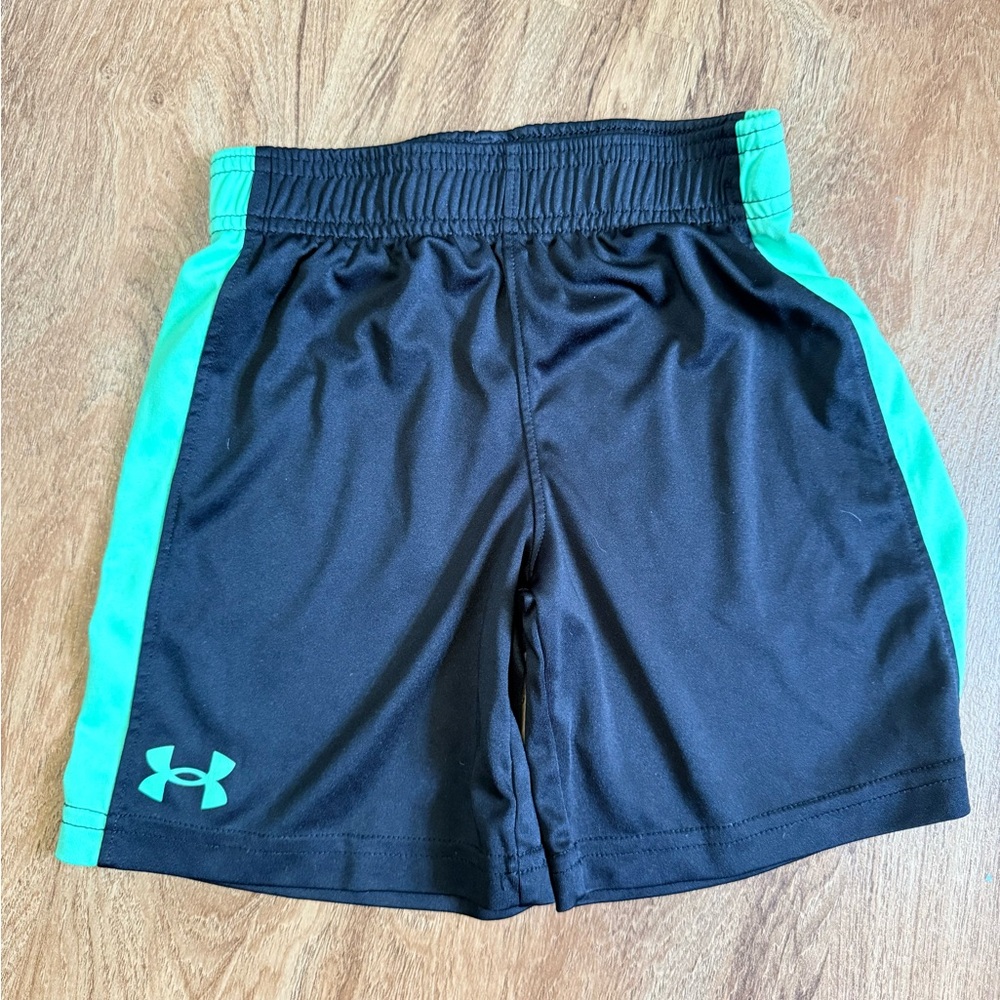 Under Armour Black Shorts with Teal Side Panels